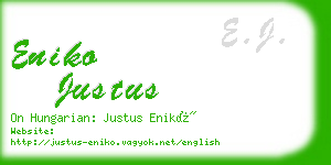 eniko justus business card